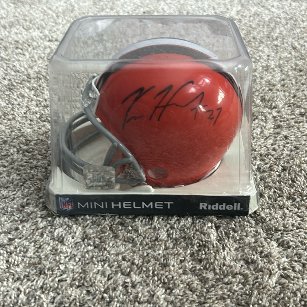 Kareem Hunt signed mini helmet